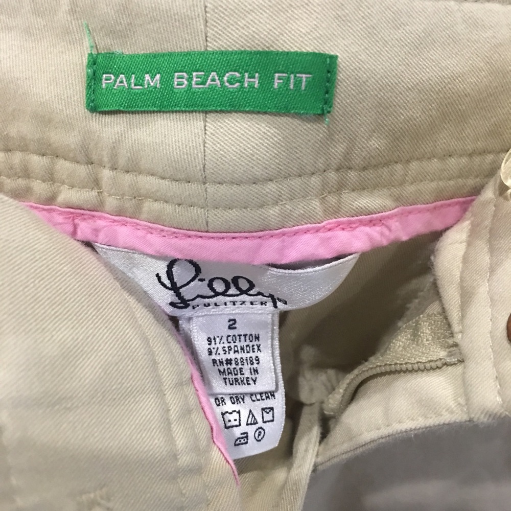 Size 2 Lilly Pulitzer Beach PalmFit Khaki Pants. - Picture 3 of 3